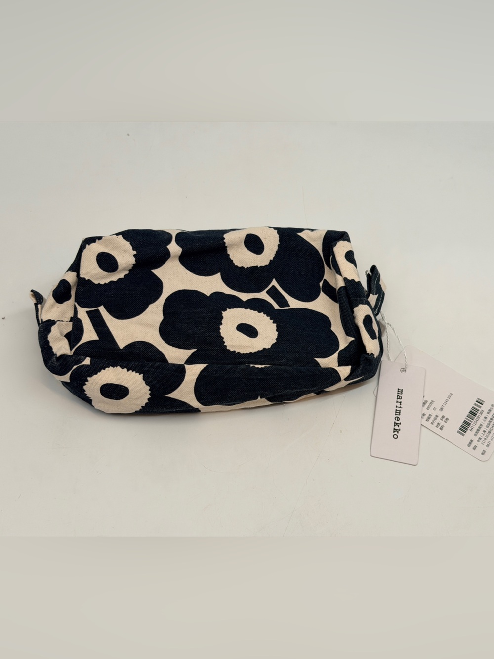 Marimekko Black & Cream Unikko Floral Cosmetic Pouch